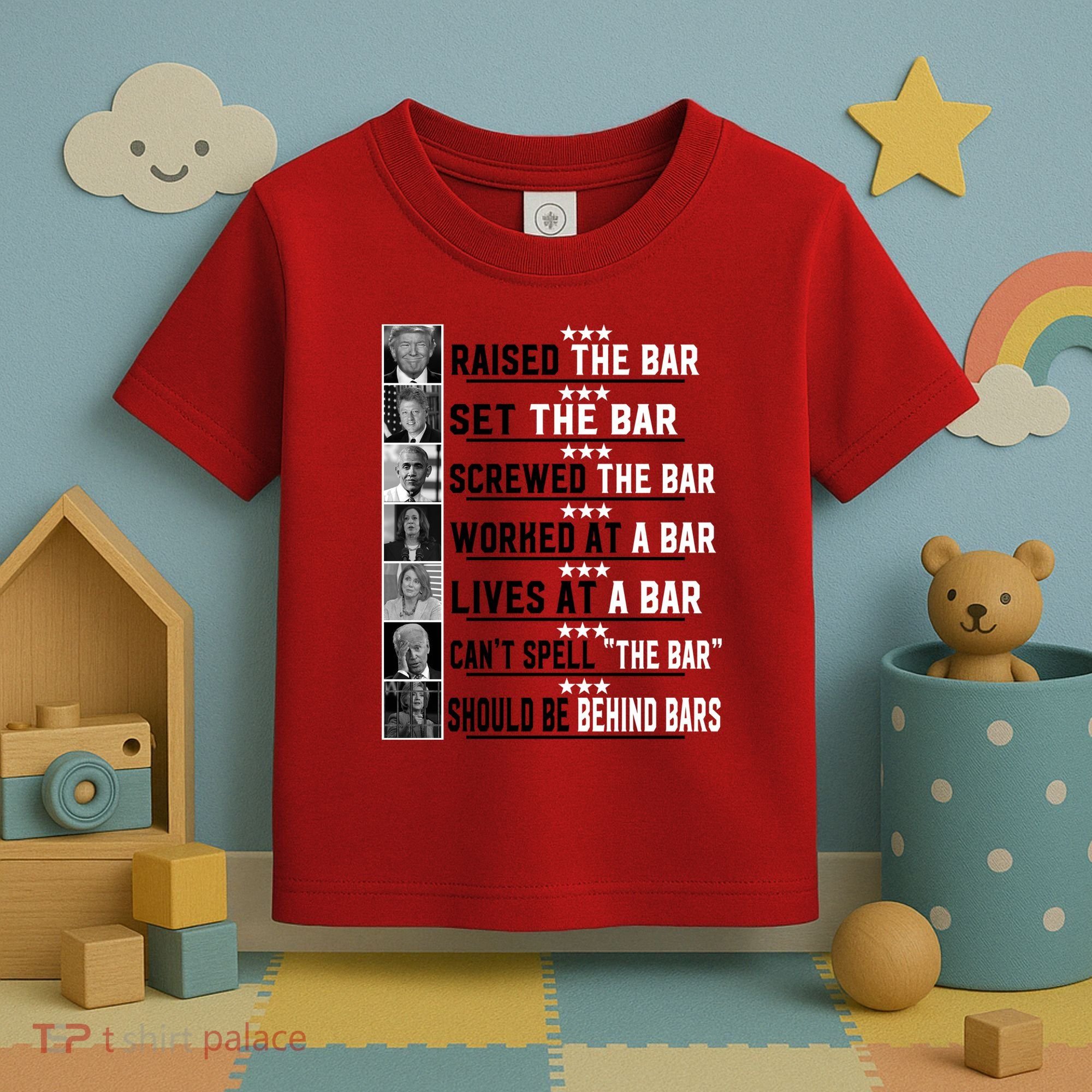 Funny Raised The Bar Donald Trump Toddler T-Shirt