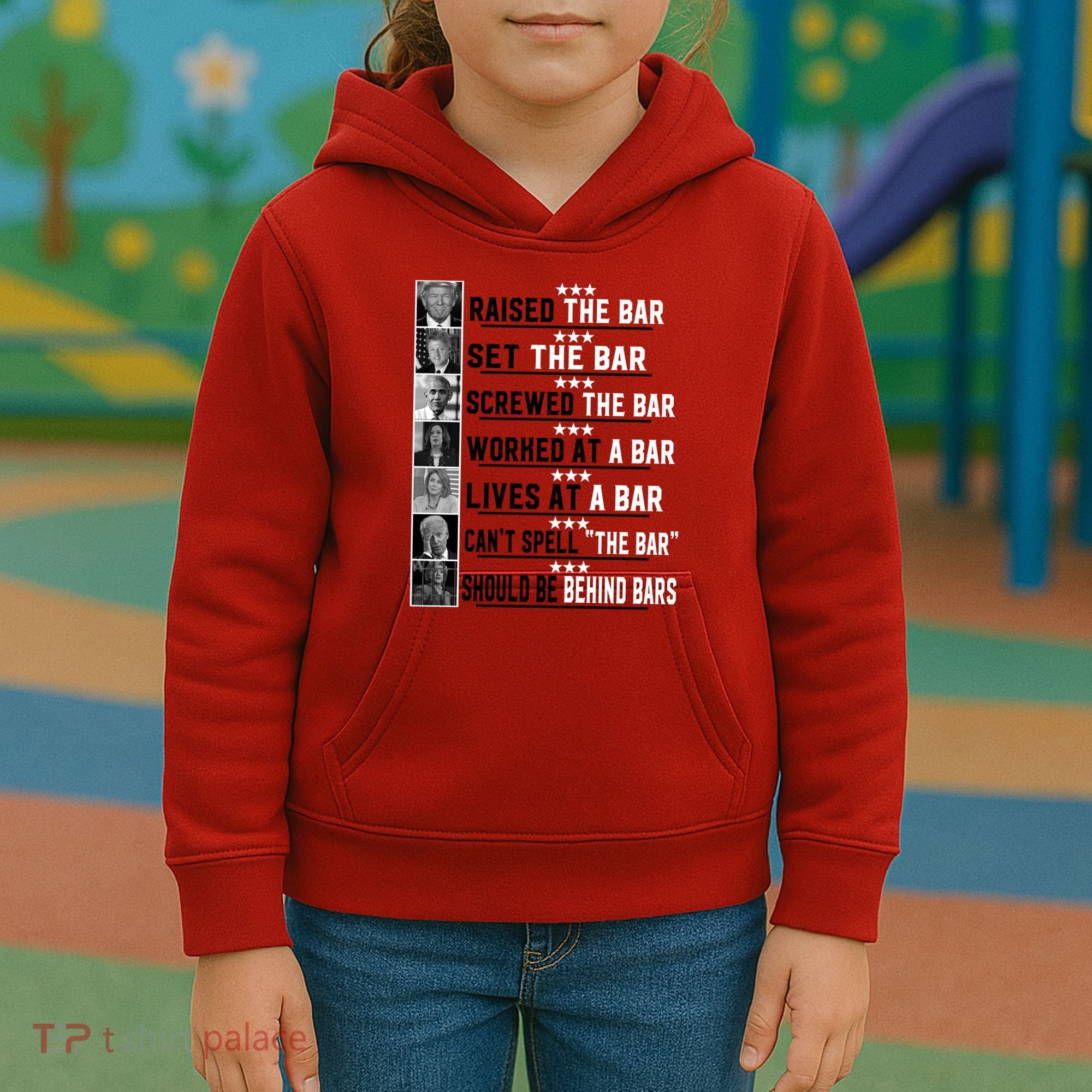 Funny Raised The Bar Donald Trump Kids Hoodie