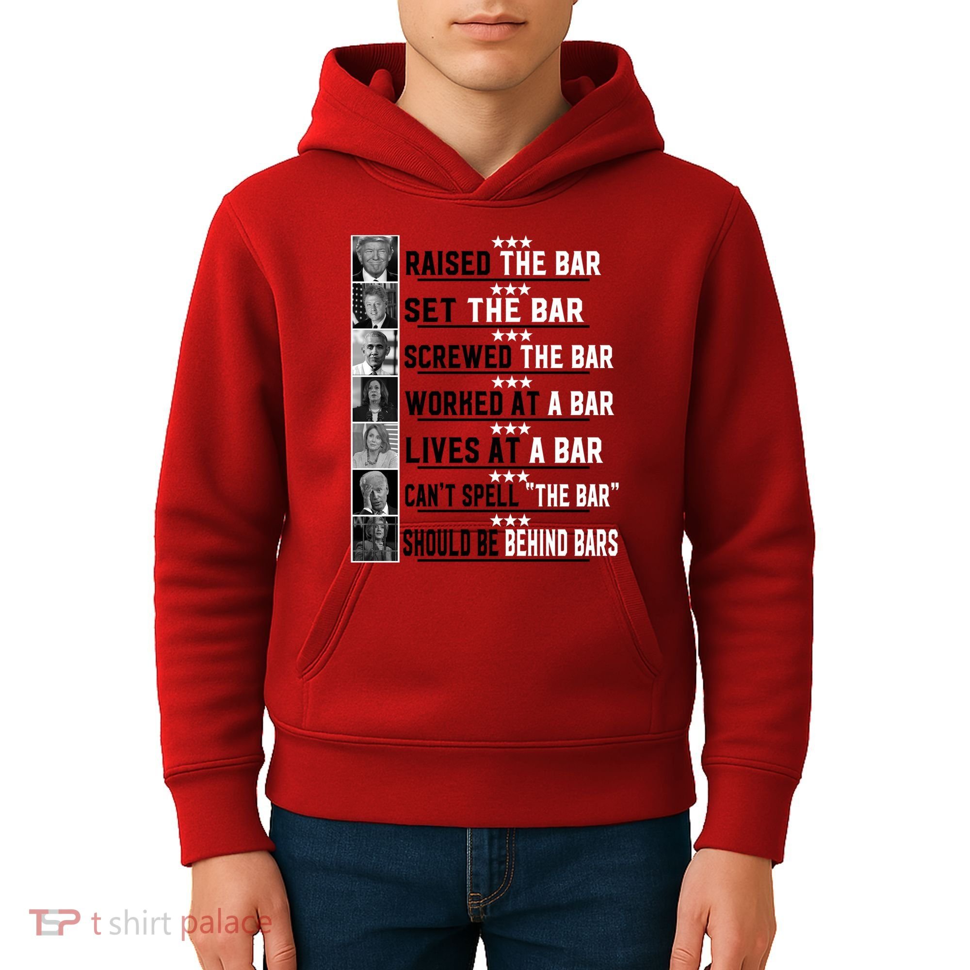 Funny Raised The Bar Donald Trump Kids Hoodie