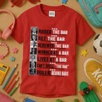 Funny Raised The Bar Donald Trump Kids T-Shirt thumb 3