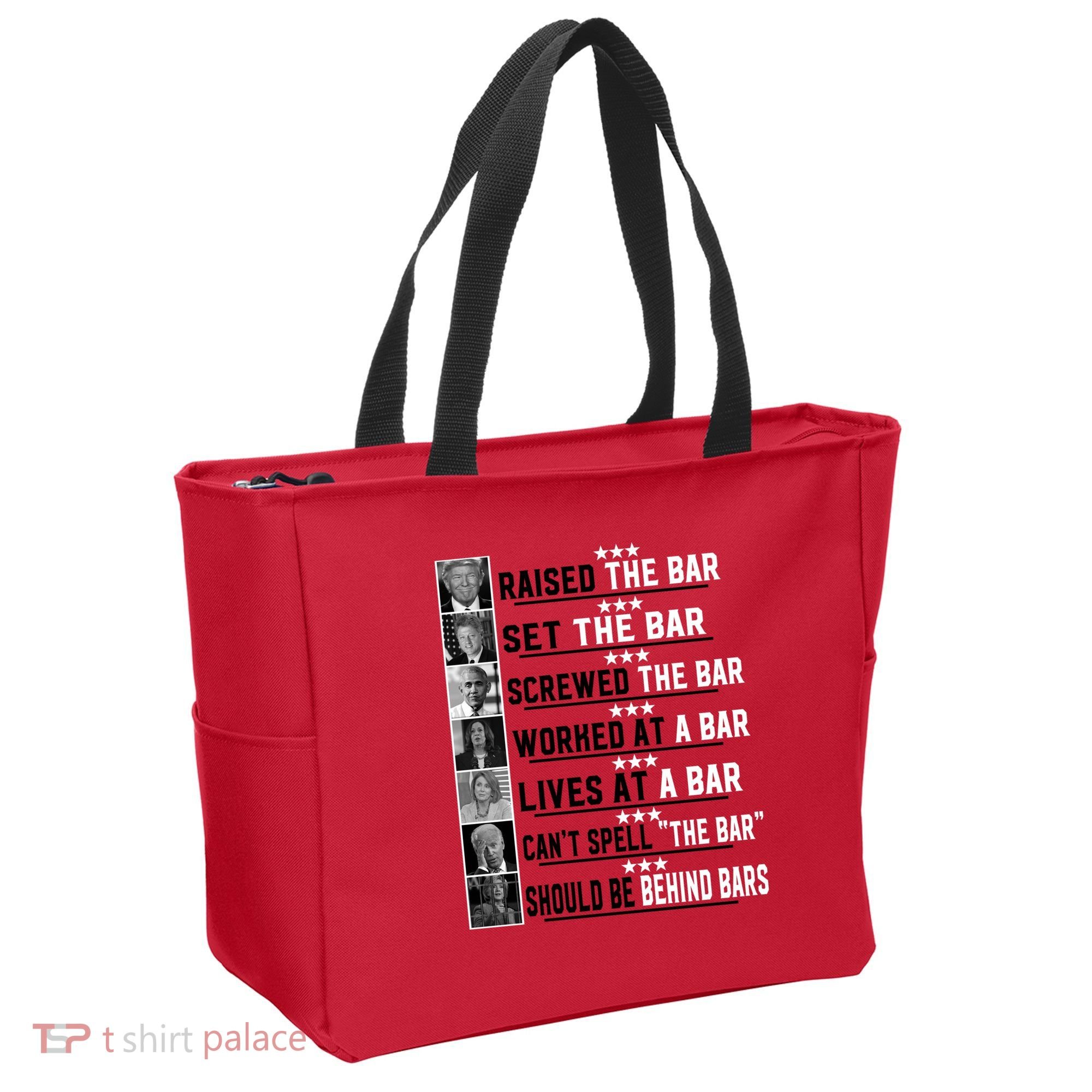 Funny Raised The Bar Donald Trump Tote Bag
