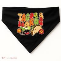 Funny Retro Taco And Margs Margaritas USA-Made Doggie Bandana thumb 0