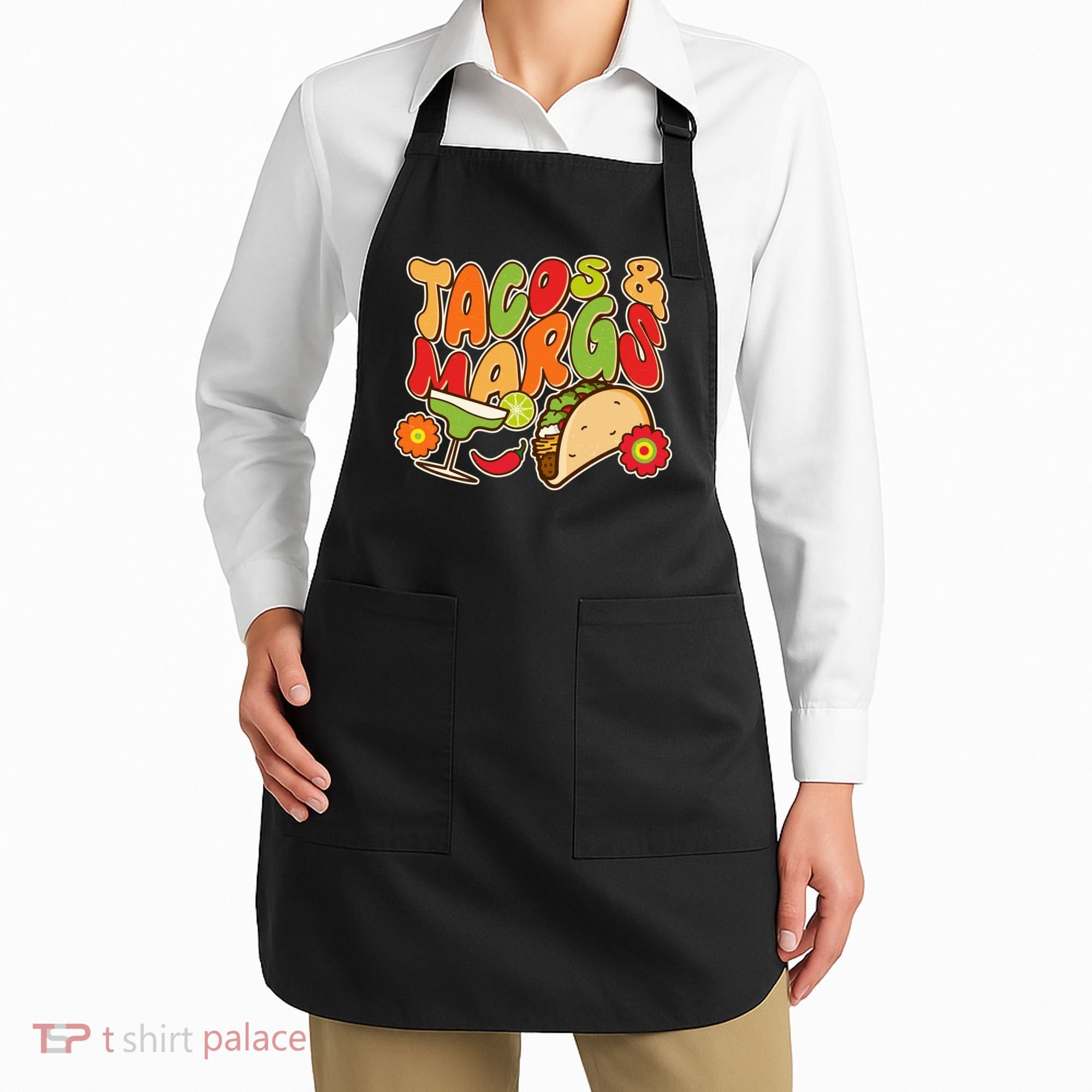 Funny Retro Taco And Margs Margaritas Apron