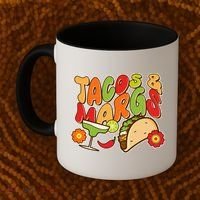 Funny Retro Taco And Margs Margaritas Coffee Mug thumb 2