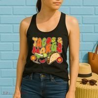 Funny Retro Taco And Margs Margaritas Women's Tank Top thumb 2
