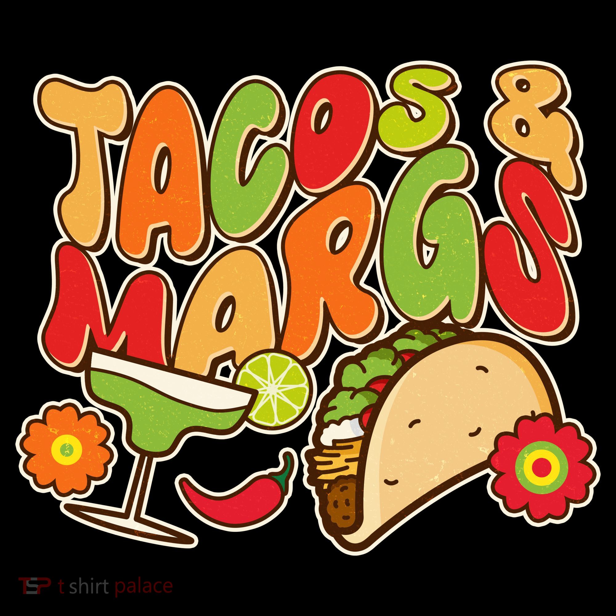 Funny Retro Taco And Margs Margaritas Women's Tank Top