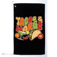 Funny Retro Taco And Margs Margaritas Golf Towel thumb 0