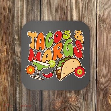 Funny Retro Taco And Margs Margaritas Coaster