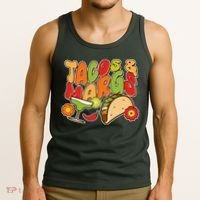Funny Retro Taco And Margs Margaritas Tank Top thumb 3