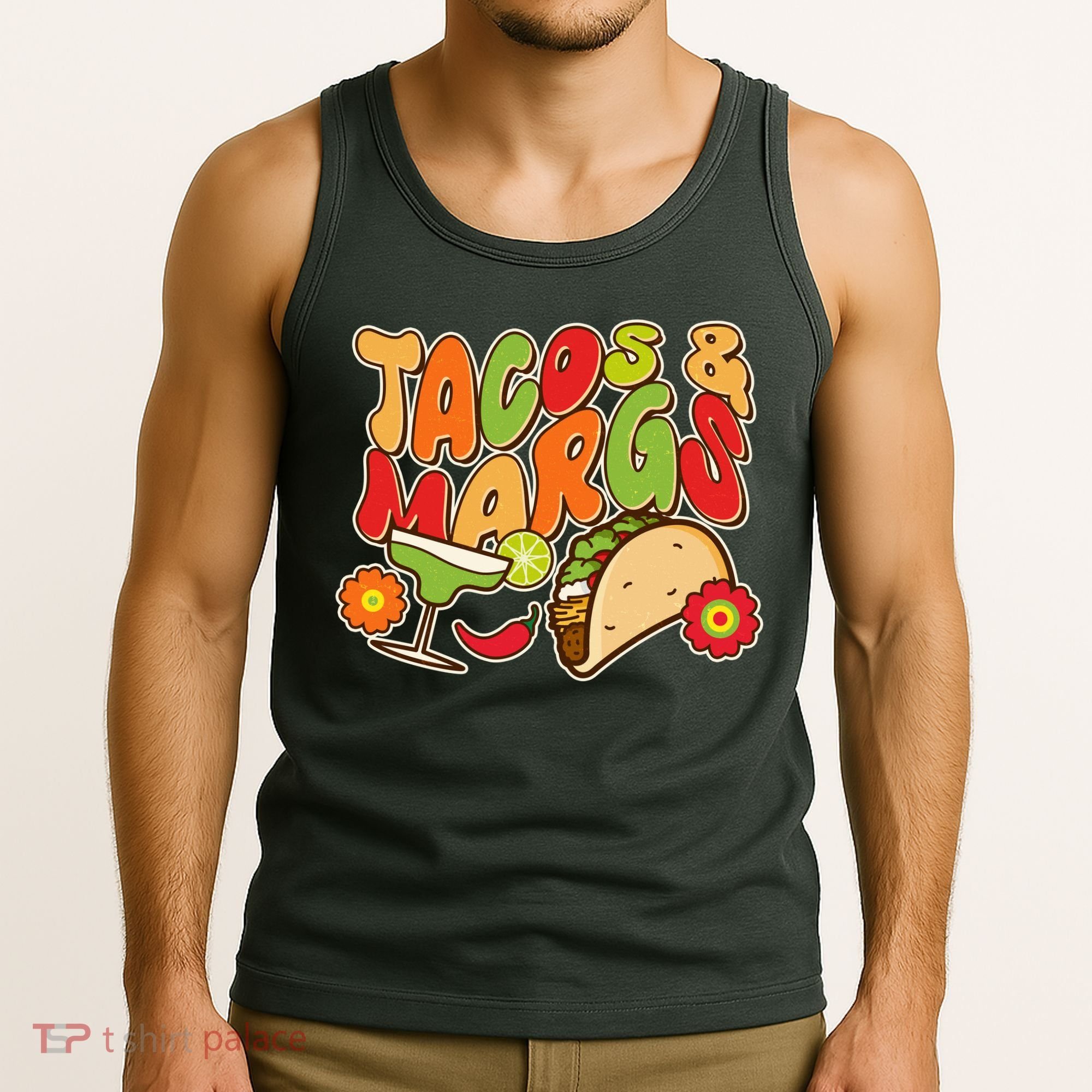 Funny Retro Taco And Margs Margaritas Tank Top
