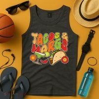 Funny Retro Taco And Margs Margaritas Tank Top thumb 4