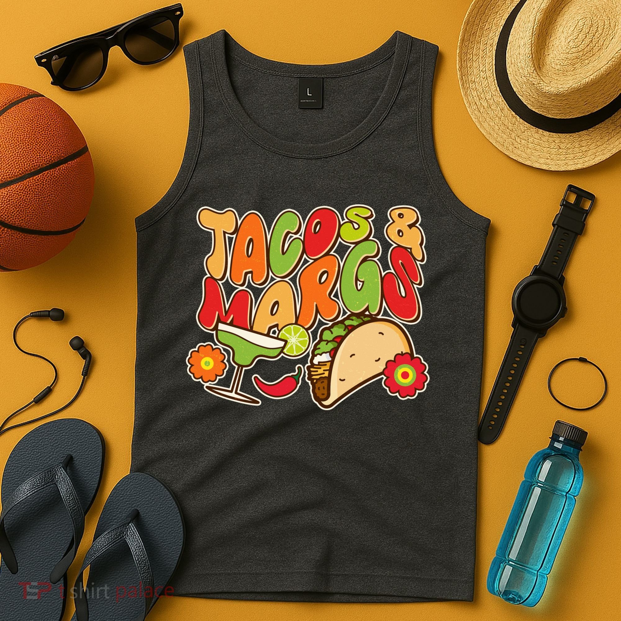 Funny Retro Taco And Margs Margaritas Tank Top