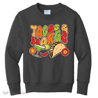 Funny Retro Taco And Margs Margaritas Kids Sweatshirt