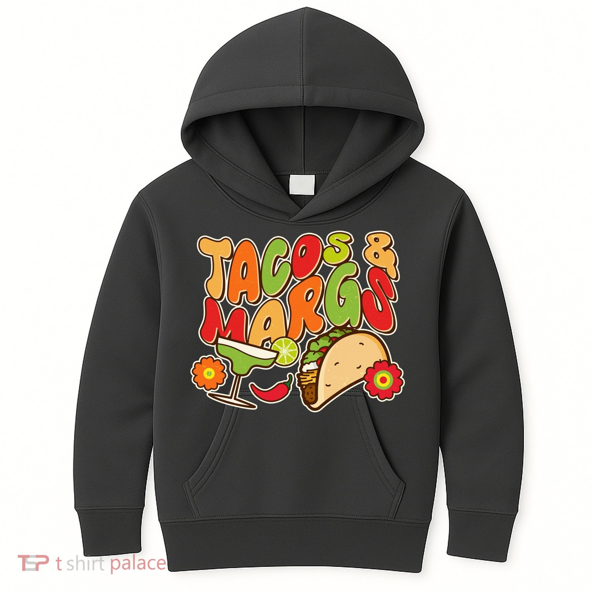 Funny Retro Taco And Margs Margaritas Kids Hoodie