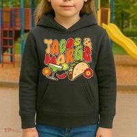 Funny Retro Taco And Margs Margaritas Kids Hoodie thumb 3
