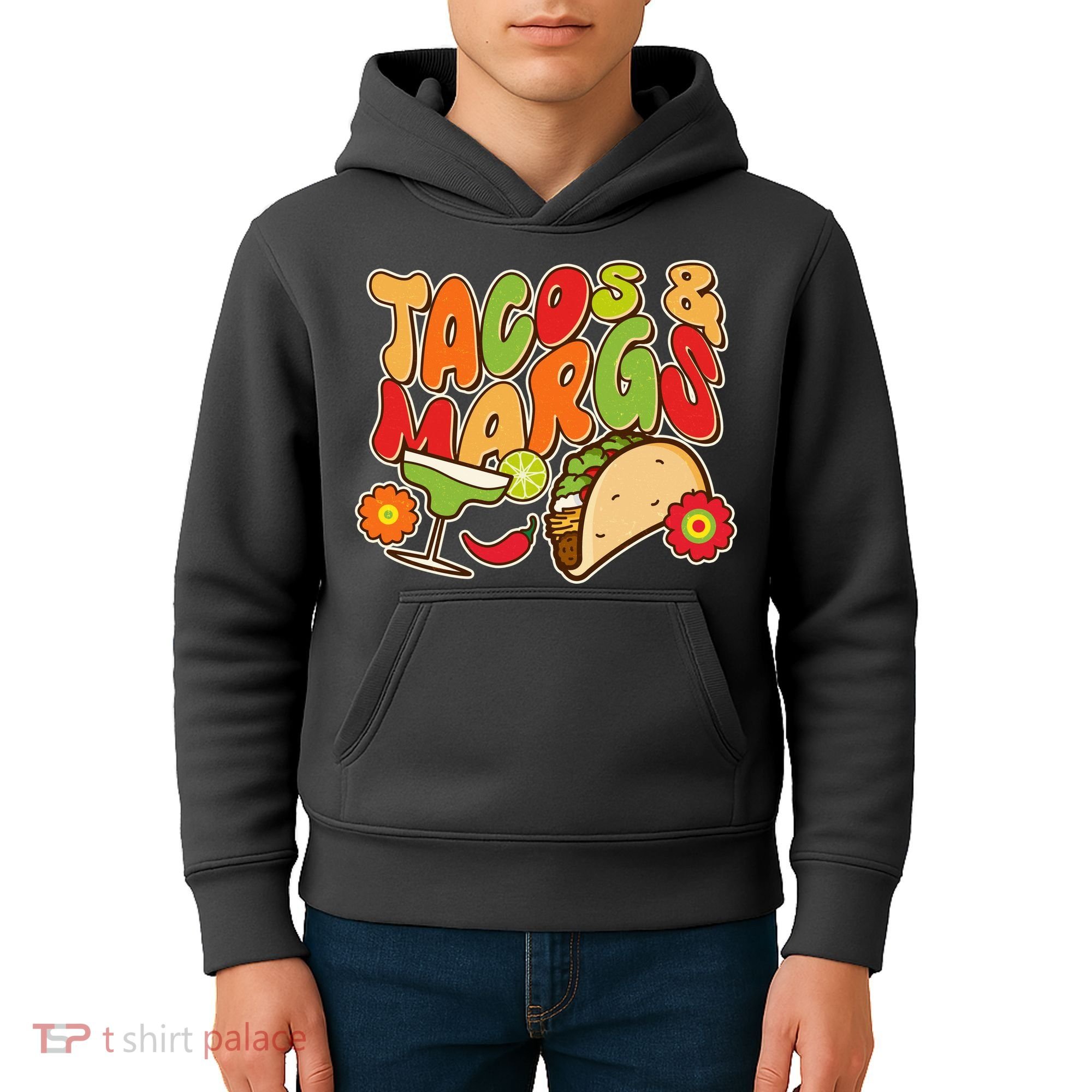Funny Retro Taco And Margs Margaritas Kids Hoodie