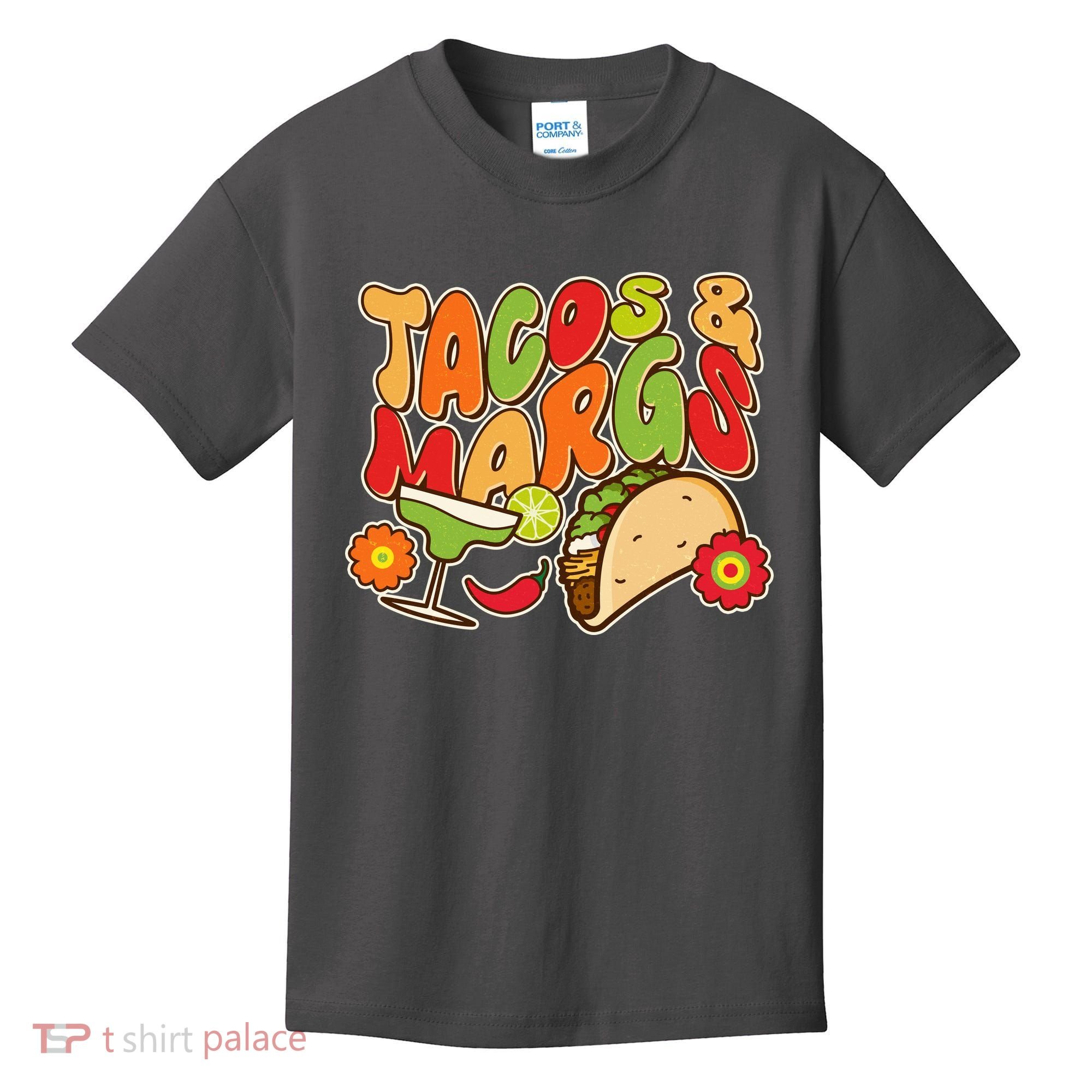 Funny Retro Taco And Margs Margaritas Kids T-Shirt