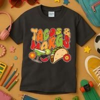 Funny Retro Taco And Margs Margaritas Kids T-Shirt thumb 3