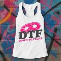 Funny River Tubing Down To Float Summer Float Trip Women's Tank Top thumb 3