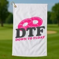 Funny River Tubing Down To Float Summer Float Trip Golf Towel thumb 1