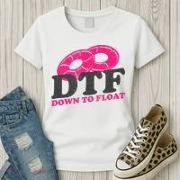 Funny River Tubing Down To Float Summer Float Trip Women's T-Shirt thumb 3