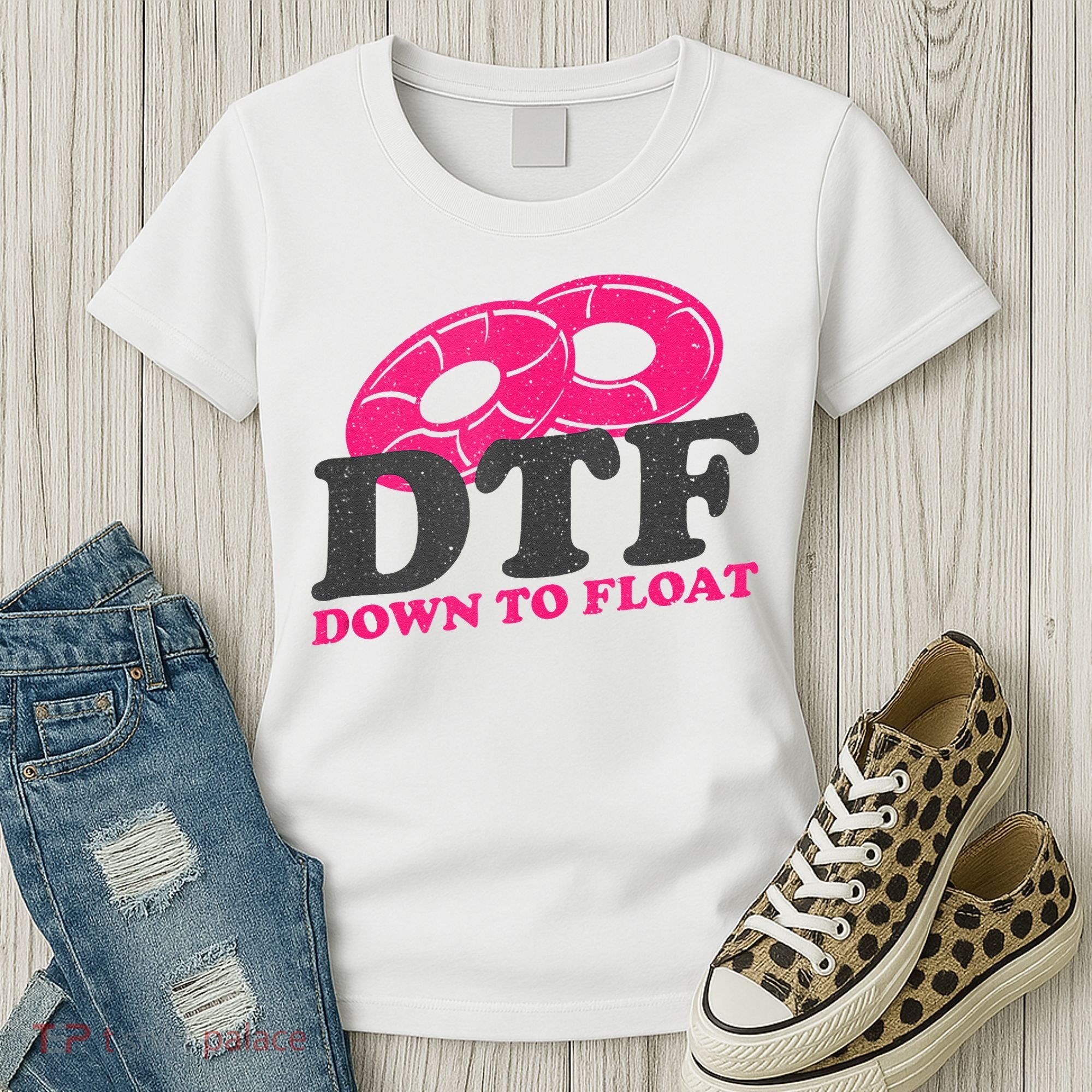 Funny River Tubing Down To Float Summer Float Trip Women's T-Shirt