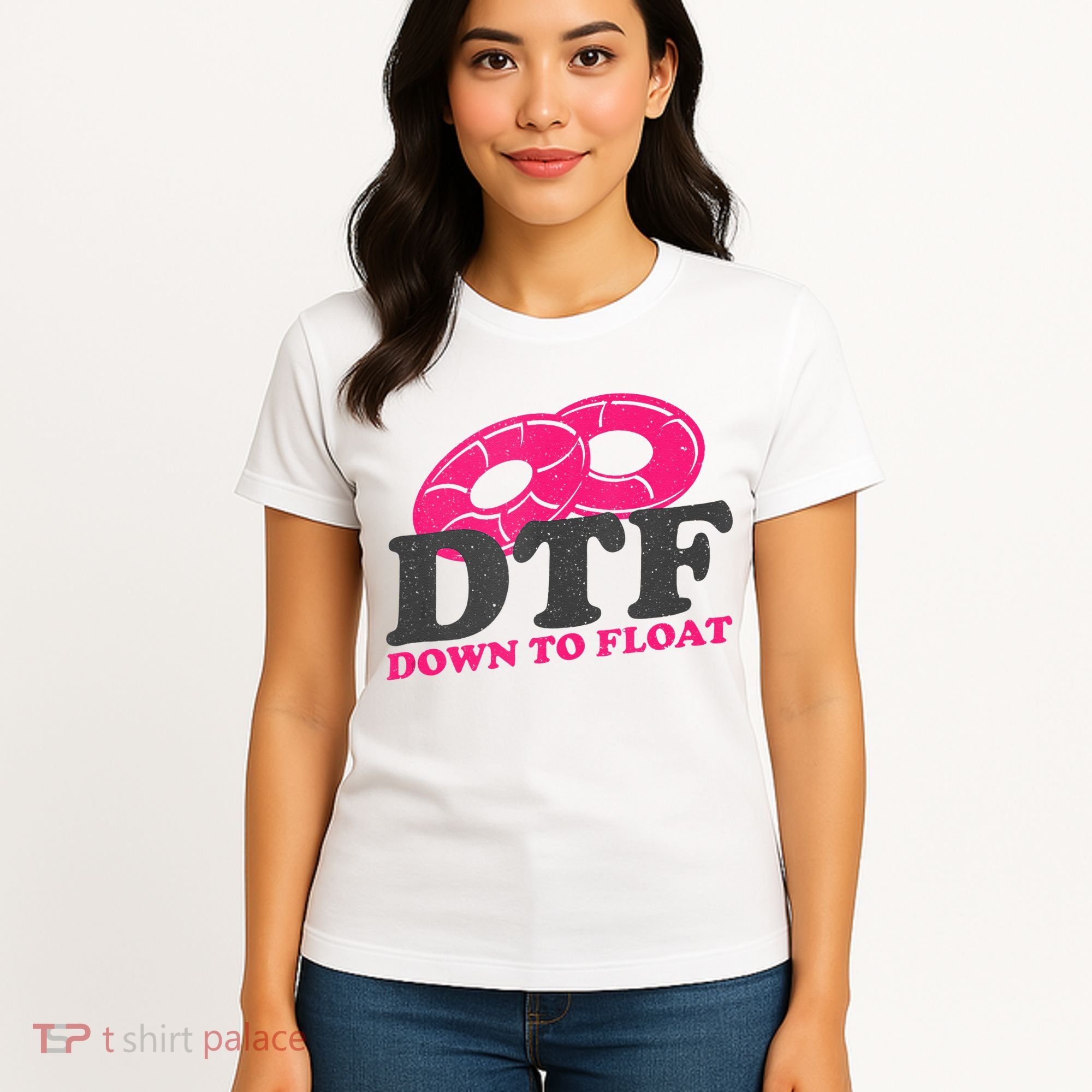 Funny River Tubing Down To Float Summer Float Trip Women's T-Shirt