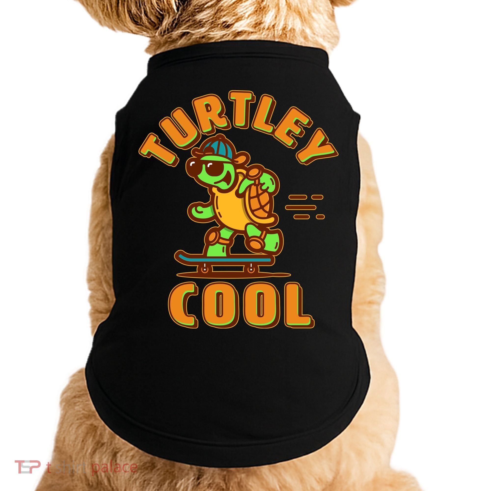 Funny Retro Turtley Cool Skateboarding Turtle Doggie Tank