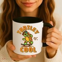 Funny Retro Turtley Cool Skateboarding Turtle Coffee Mug thumb 3