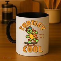 Funny Retro Turtley Cool Skateboarding Turtle Coffee Mug thumb 4