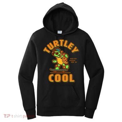 Funny Retro Turtley Cool Skateboarding Turtle Women's Hoodie