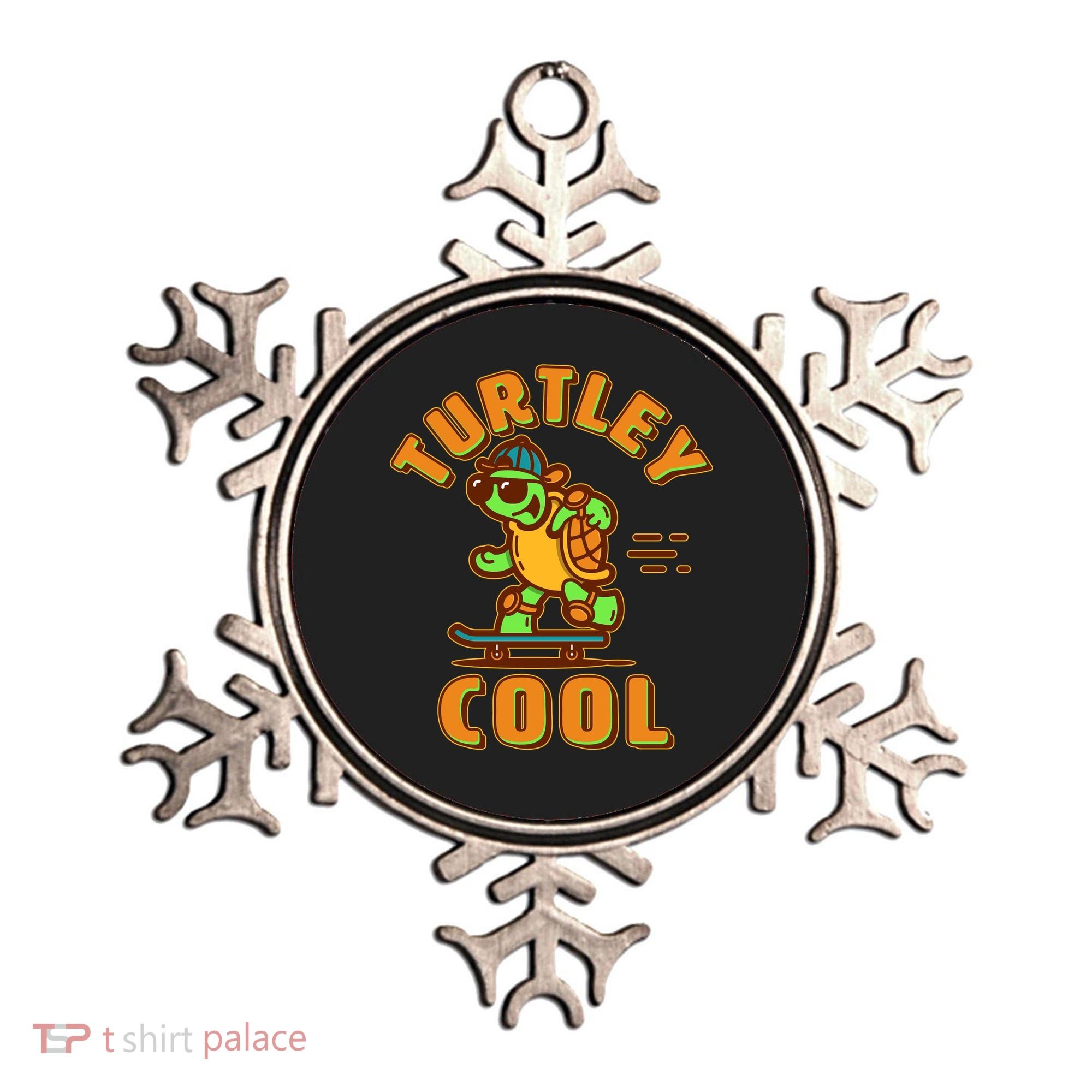 Funny Retro Turtley Cool Skateboarding Turtle Ornament