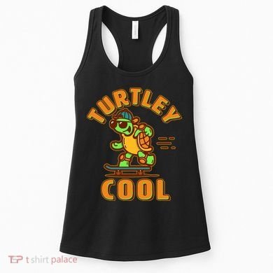 Funny Retro Turtley Cool Skateboarding Turtle Women's Tank Top