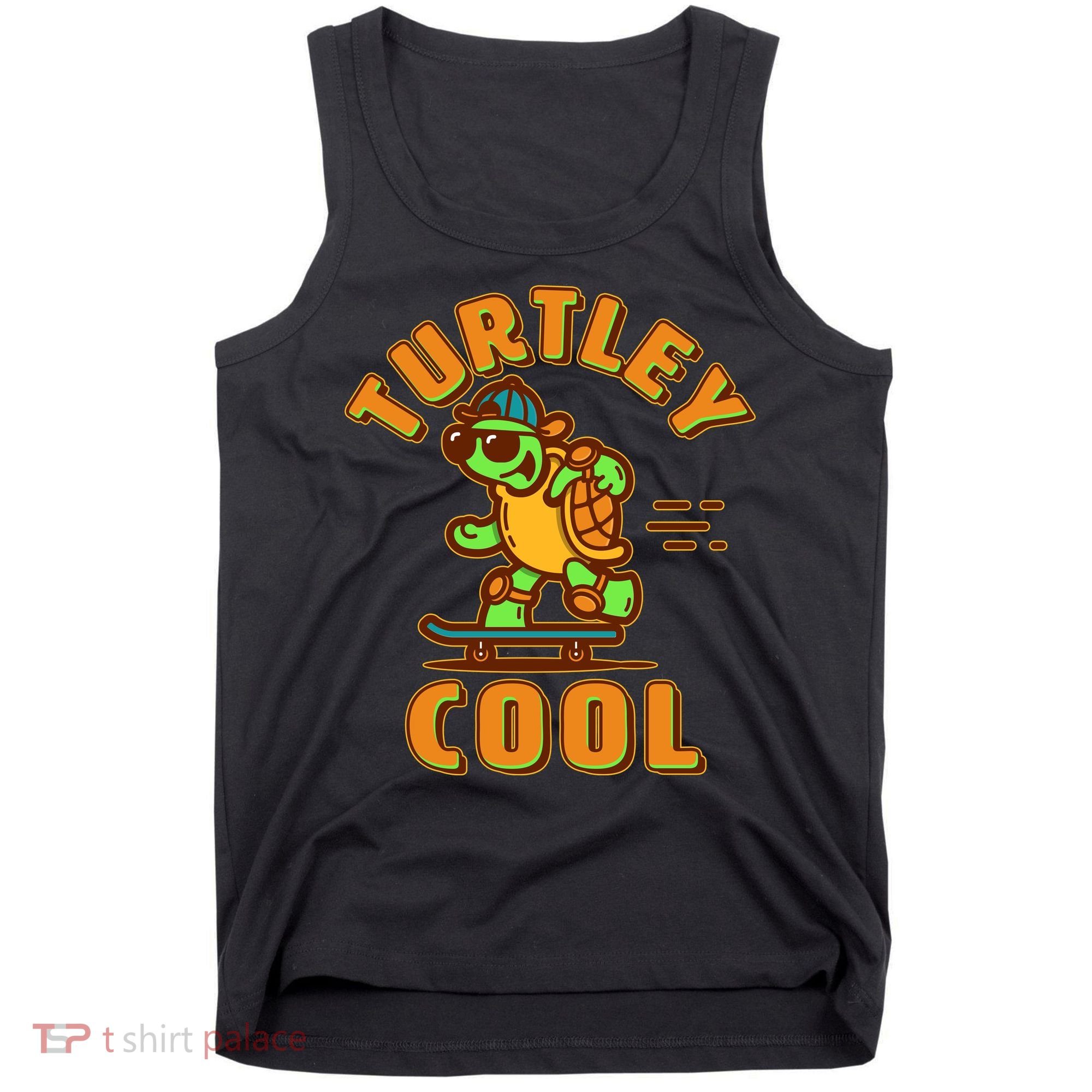 Funny Retro Turtley Cool Skateboarding Turtle Tank Top