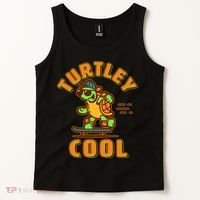 Funny Retro Turtley Cool Skateboarding Turtle Tank Top thumb 2