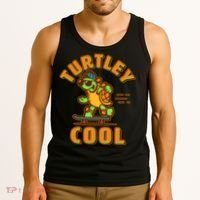 Funny Retro Turtley Cool Skateboarding Turtle Tank Top thumb 3