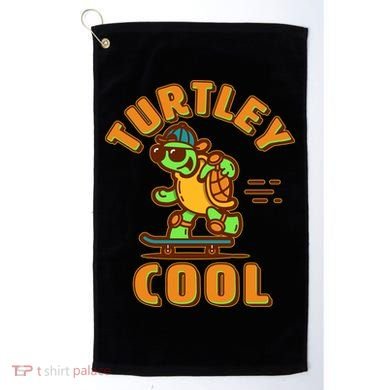 Funny Retro Turtley Cool Skateboarding Turtle Golf Towel