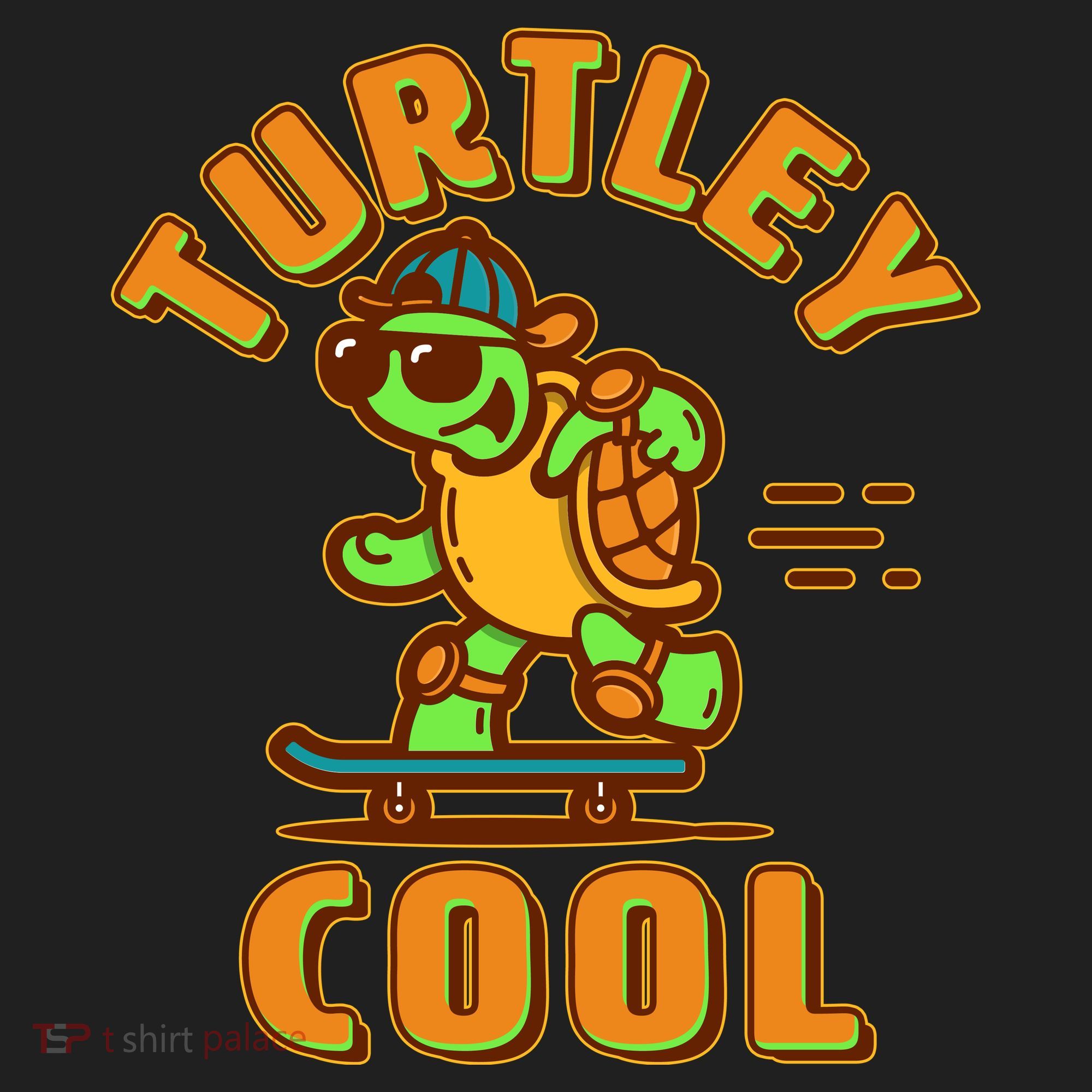Funny Retro Turtley Cool Skateboarding Turtle Golf Towel
