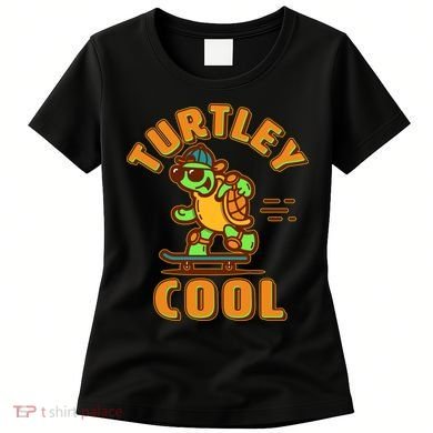 Funny Retro Turtley Cool Skateboarding Turtle Women's T-Shirt