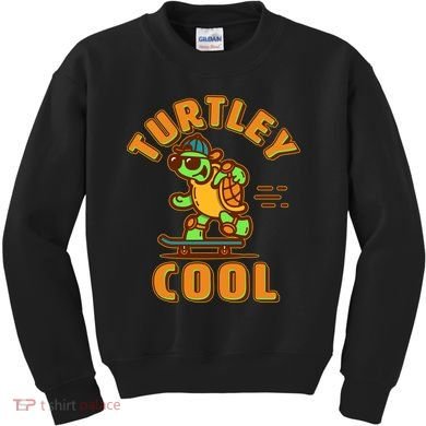 Funny Retro Turtley Cool Skateboarding Turtle Kids Sweatshirt