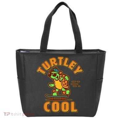 Funny Retro Turtley Cool Skateboarding Turtle Tote Bag