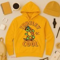 Funny Retro Turtley Cool Skateboarding Turtle Hoodie thumb 3