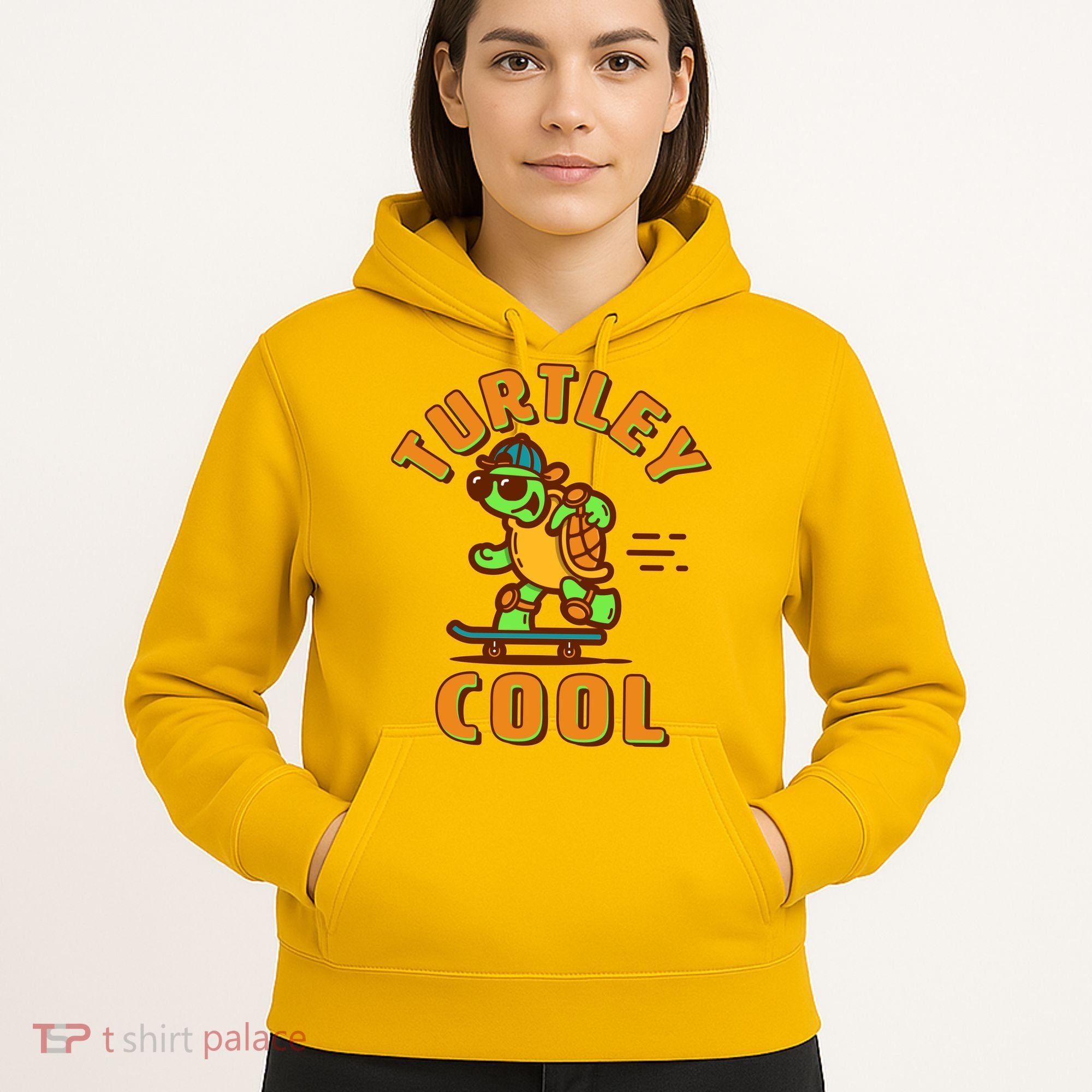 Funny Retro Turtley Cool Skateboarding Turtle Hoodie