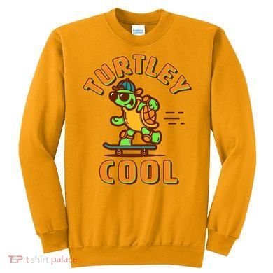 Funny Retro Turtley Cool Skateboarding Turtle Sweatshirt