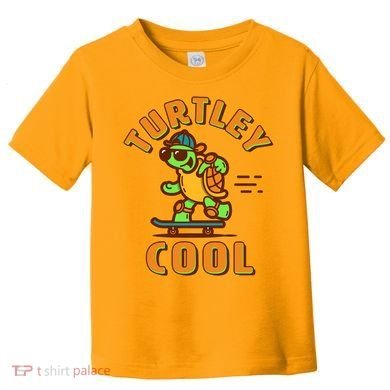 Funny Retro Turtley Cool Skateboarding Turtle Toddler T-Shirt