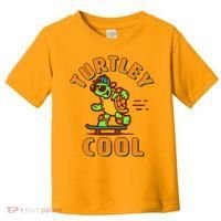 Funny Retro Turtley Cool Skateboarding Turtle Toddler T-Shirt thumb 0