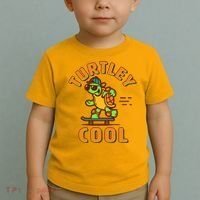 Funny Retro Turtley Cool Skateboarding Turtle Toddler T-Shirt thumb 2