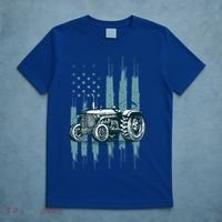Farmer Rancher Truck Drive Driver Us Flag American Tractor Gift T-Shirt thumb 5