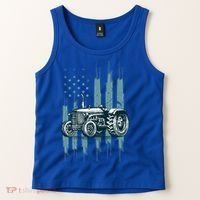 Farmer Rancher Truck Drive Driver Us Flag American Tractor Gift Tank Top thumb 2
