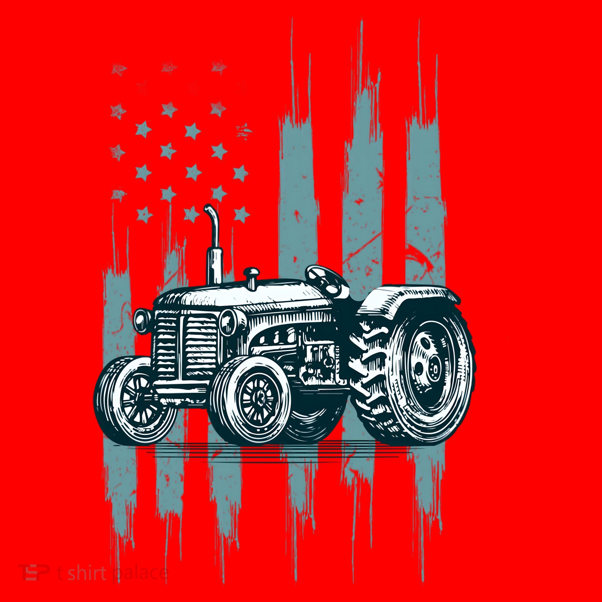 Farmer Rancher Truck Drive Driver Us Flag American Tractor Gift Santa Hat